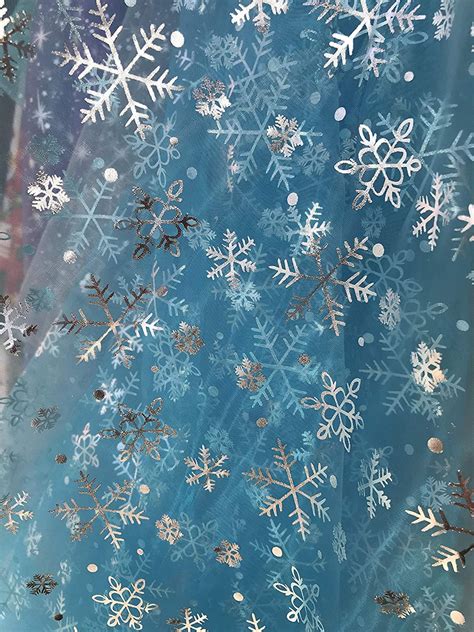 metallic snowflake organza fabric|Snowflake Organza TURQUOISE .